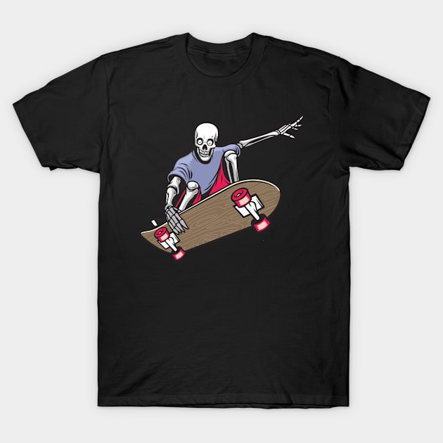 Skeleton Skateboarding Skateboarder Halloween T-Shirt by jenneketrotsenburg